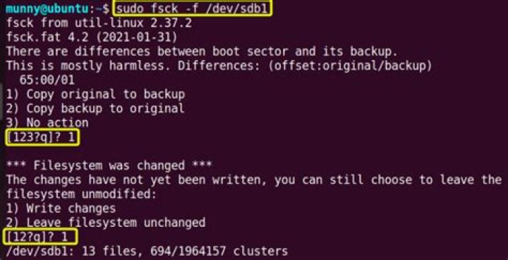 How do I run fsck in Ubuntu?