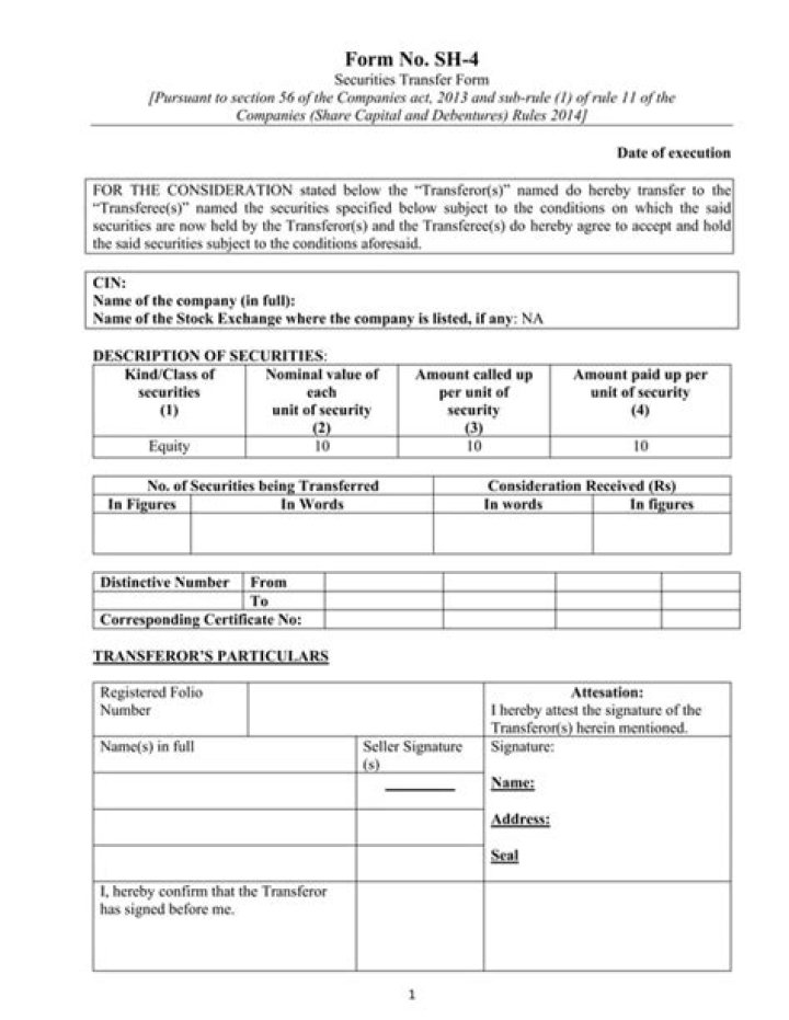 What is form sh4?