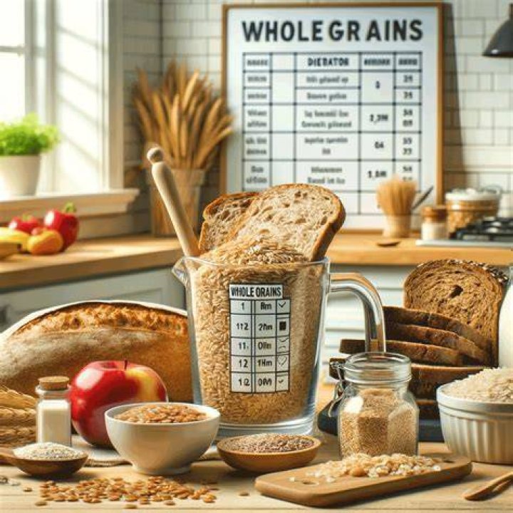 What minimum percent of grains should be whole?